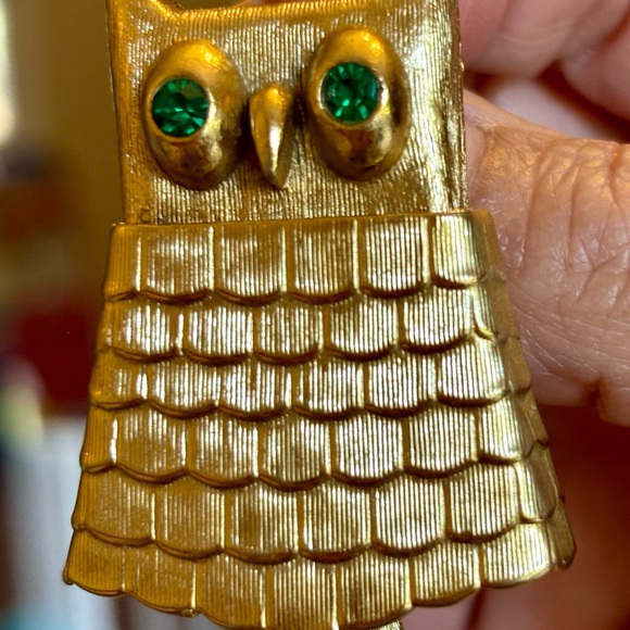 Vintage Avon 60-70s hidden perfume Owl Brooch - Picture 3 of 13